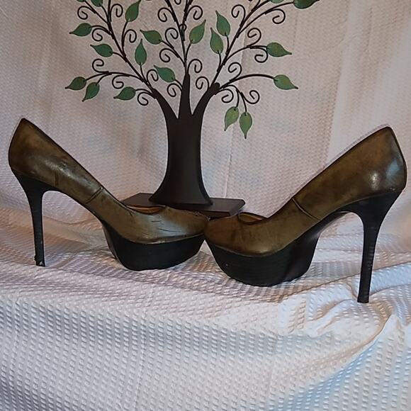 Steve Madden Luxe Brown Peep Toe Platform Stiletto Heels Size 7.5 - Picture 7 of 8